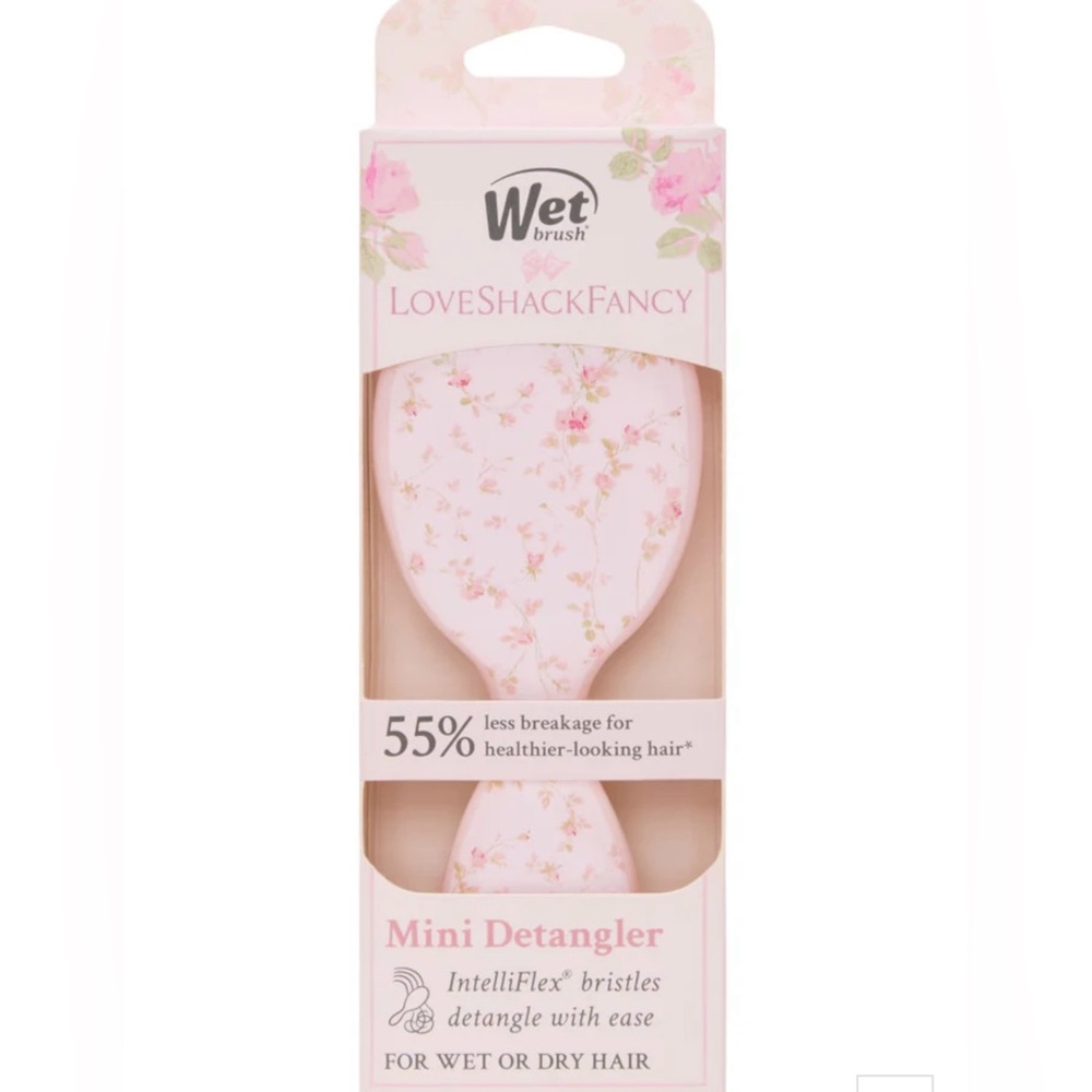 LoveShackFancy Wet Brush Mini Detangler pink English ivy brand new IN HAND!